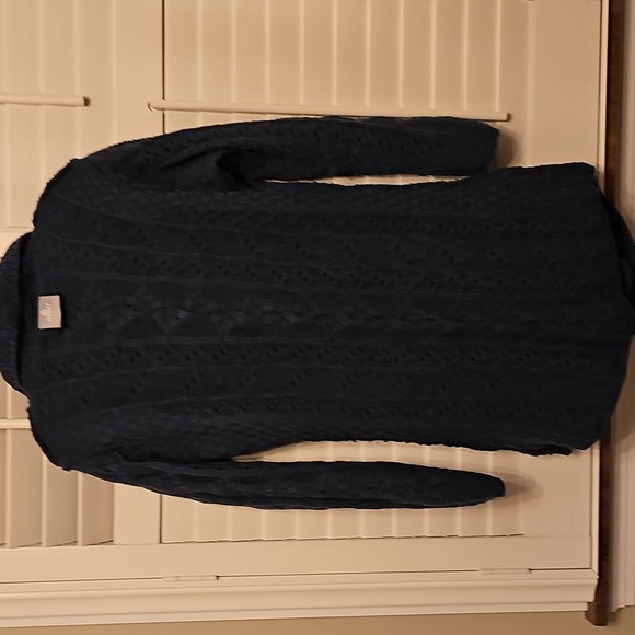 Navy Cable Knit Cardigan with Buttons - Picture 9 of 10